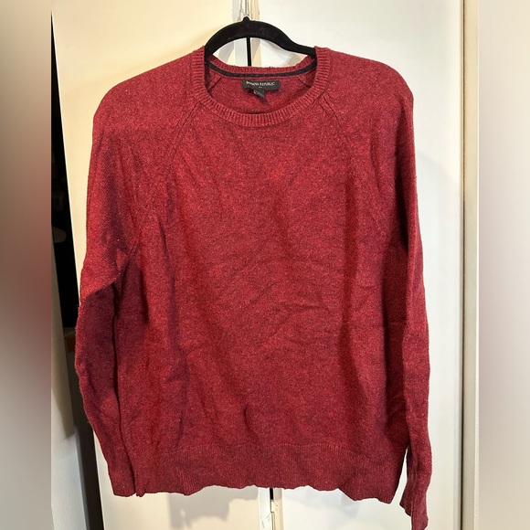Banana Republic Men's Red Shirt Crewneck Raglan Long Sleeve Size Large - Picture 1 of 10